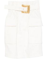 Balmain - Belted Mini Cargo Skirt - Lyst