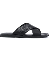 Ferragamo - Sandalen Mit Überkreuzten Riemen - Lyst