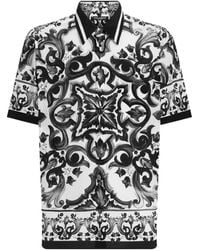 Dolce & Gabbana - Graphic-Print Silk Shirt - Lyst