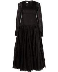 Jil Sander - Pleat-Detail Midi Dress - Lyst