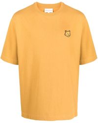 Maison Kitsuné - T-shirt en coton à patch logo - Lyst
