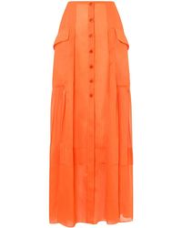 Alberta Ferretti - Falda larga con costuras en contraste - Lyst