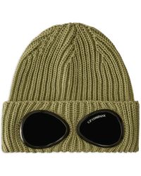 C.P. Company - Geribbelde Wollen Muts Met Goggle-Detail - Lyst