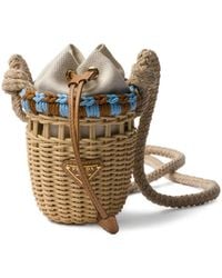 Prada - Wicker Bucket Bag - Lyst