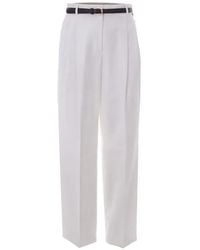 Max Mara - Divo Belted Pleated Trousers - Lyst