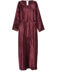 Marella - Satijnen Jurk Met Lange Mouwen - Lyst