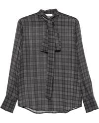 7 For All Mankind - Pussy-Bow Check Shirt - Lyst