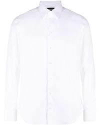 Emporio Armani - Classic-collar Twill-weave Shirt - Lyst