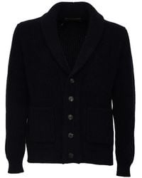 FILIPPO DE LAURENTIIS - Shawl-Collar Ribbed-Knit Cardigan - Lyst