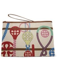 V73 - Clutch Guenda Con Stampa Grafica - Lyst