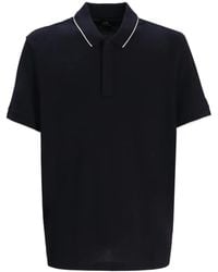 ARMANI EXCHANGE - Contrast-Collar Polo Shirt - Lyst