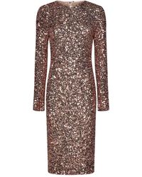 Dolce & Gabbana - Sequined Bodycon Midi Dress - Lyst