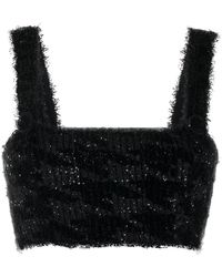 Balmain - Sequin Knitted Crop Top - Lyst