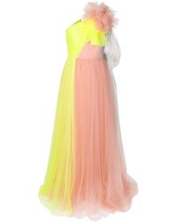 Delpozo Contrast Flared Maxi Dress - Pink