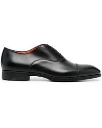 Santoni - Polished Leather Oxford Shoes - Lyst