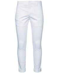 Dondup - Logo-Plaque Pressed-Crease Trousers - Lyst