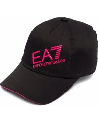 EA7 Embossed-logo Cotton Cap - Black