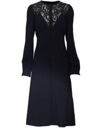 N°21 - Lace-Insert Long-Sleeve Midi Dress - Lyst