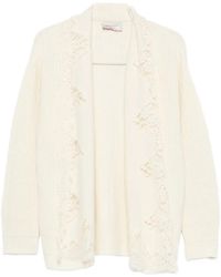 ERMANNO FIRENZE - Lace-Trim Ribbed-Knit Cardigan - Lyst