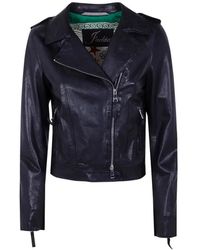 The Jackie Leathers - Ciclone Zip-Up Leather Jacket - Lyst