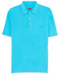 Isaia - Polo À Détails Brodés - Lyst