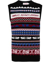 Charles Jeffrey - Fair Isle Gebreide Top Met Intarsia - Lyst