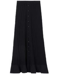 Claudie Pierlot - Jupe Mi-Longue Boutonnée En Maille - Lyst