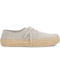 Loewe - Rio Petal-Toe Raffia-Trimmed Lace-Up Shoes - Lyst