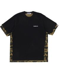 A Bathing Ape - T-Shirt Mit Camouflage-Einsatz - Lyst