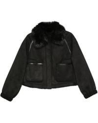 Betta Corradi - Faux-Fur Collar Cropped Jacket - Lyst