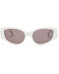 Balenciaga - Logo-print Oval-frame Sunglasses - Lyst