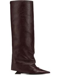 Naked Wolfe - Stated Pointed-Toe Burgundy Knee-High Boots - Lyst