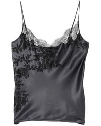 Carine Gilson - Lace-Trim Satin Camisole - Lyst