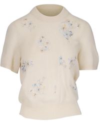 Libertine - Bead-Embellished Floral-Motif Sweater - Lyst