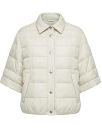 Peserico - Quilted Cropped-Sleeve Jacket - Lyst