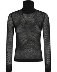 P.A.R.O.S.H. - Open-Knit Roll-Neck Sweater - Lyst