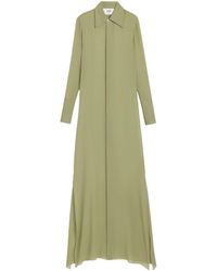 Ami Paris - Floor-length Silk Shirt Dress - Lyst