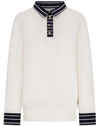 HOUSE OF GRAVITY - Long-Sleeve Striped-Trim Polo Shirt - Lyst