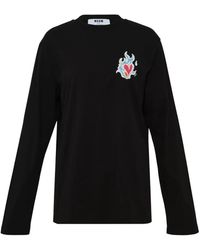MSGM - Love Logo Top Met Lange Mouwen - Lyst