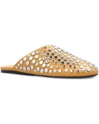 Tory Burch - Leather Studded Flat Mules - Lyst