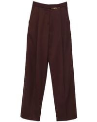 Elisabetta Franchi - Cacao Polyester Pants - Lyst