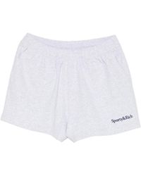 Sporty & Rich - Logo-Embroidered Track Shorts - Lyst