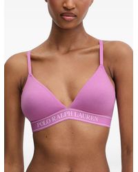 Polo Ralph Lauren - Soutien-Gorge Côtelé À Bande Logo - Lyst