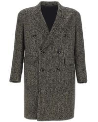 Tagliatore - Pino Lerario Herringbone Double-Breasted Coat - Lyst