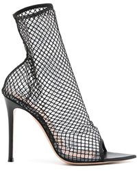 Gianvito Rossi - Mesh-design Pointed-toe Boots - Lyst