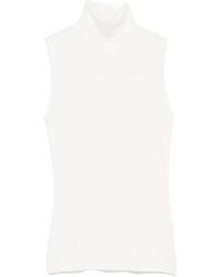 Allude - Ribbed-Knit Roll-Neck Top - Lyst