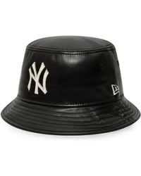 KTZ - Mlb Logo-Embroidered Leather Bucket Hat - Lyst
