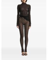 2310 STUDIO - Lace-Pattern High-Neck Top - Lyst