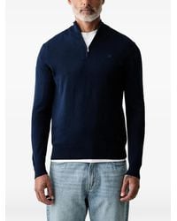 Hackett - Quarter-Zip Embroidered-Logo Sweater - Lyst