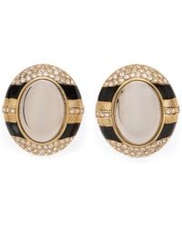 Roberto Cavalli - Crystal-Embellished Oval Earrings - Lyst